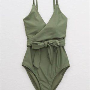 Aerie one piece wrap suit